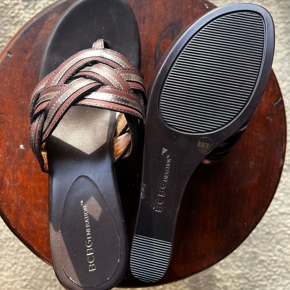 Bcbgeneration Dark Brown Woven Platform Sandals - image 5